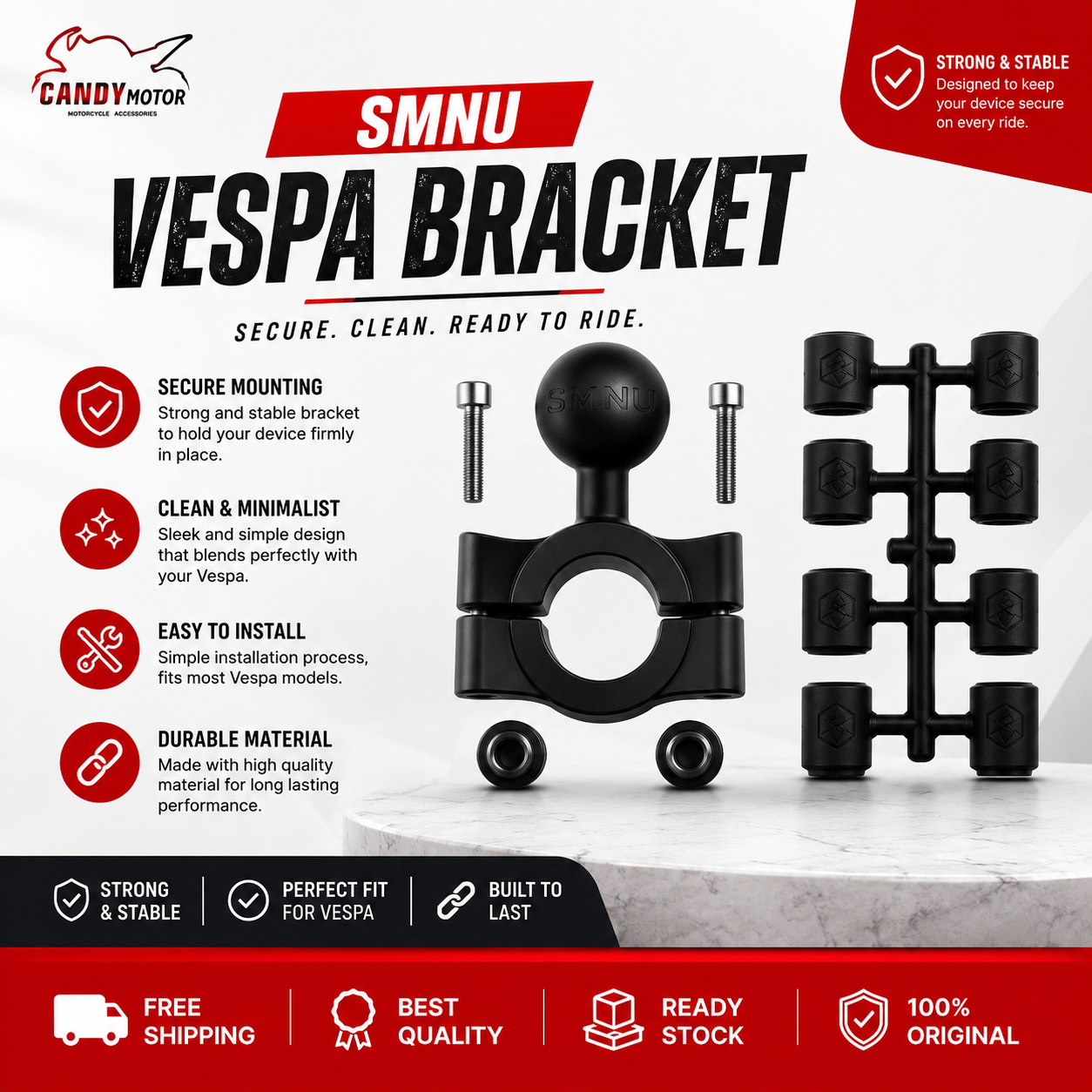 SMNU Vespa Bracket CandyMotor