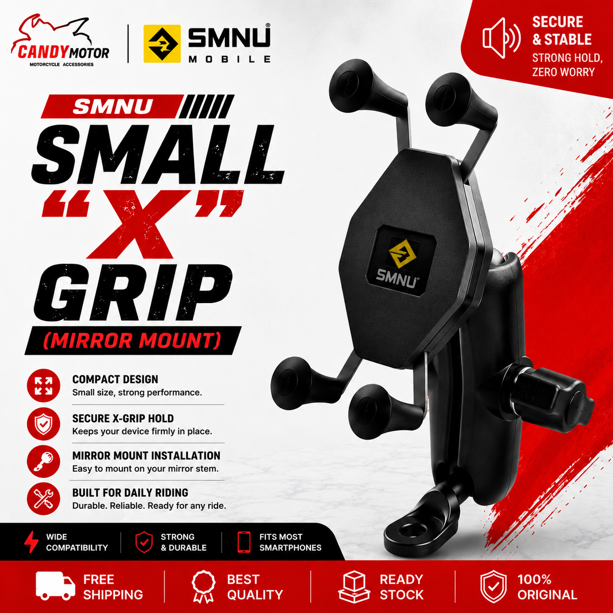 SMNU Small "X" Grip (Mirror Mount)