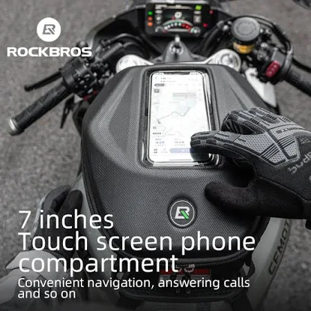 ROCKBROS 7L Hard Shell Motorcycle Tank Bag Waterproof with Touchscreen Phone Pouch